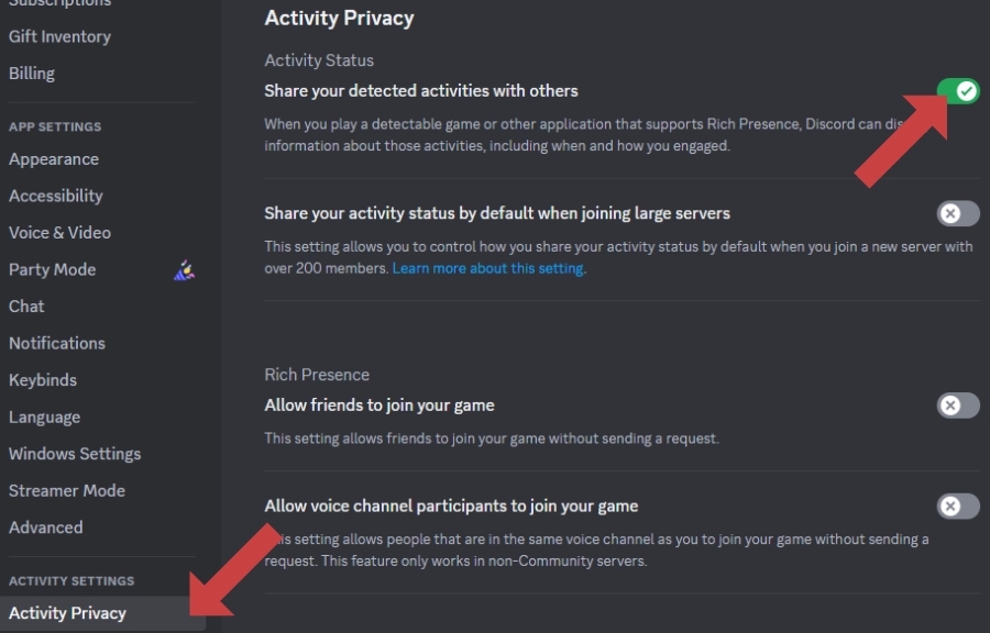 Discord Settings Screenshot